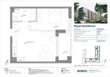 rzut mieszkanie na sprzedaż 40m2 mieszkanie Warszawa, Wilanów, Sarmacka