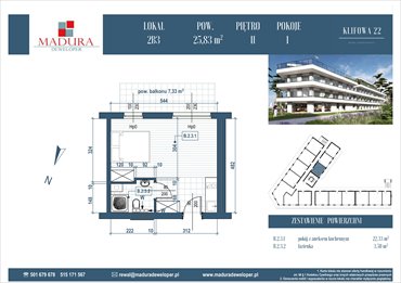 rzut mieszkanie na sprzedaż 26m2 mieszkanie Rewal, Ul. Klifowa 22