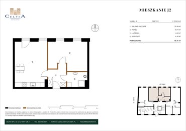 rzut mieszkanie na sprzedaż 55m2 mieszkanie Koło, Jasna 2