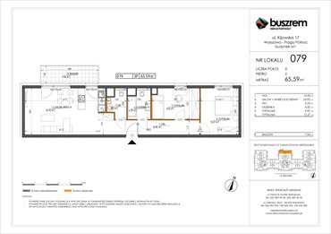 rzut mieszkanie na sprzedaż 66m2 mieszkanie Warszawa, Praga Północ, Kijowska 17