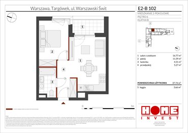 rzut mieszkanie na sprzedaż 38m2 mieszkanie Warszawa, Targówek, ul. Warszawski Świt