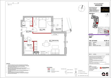 rzut mieszkanie na sprzedaż 45m2 mieszkanie Warszawa, Ursus, ul. Gierdziejewskiego 23