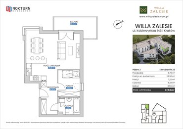 rzut mieszkanie na sprzedaż 48m2 mieszkanie Kraków, Ruczaj, Kobierzyńska 145