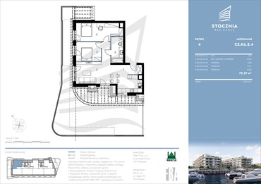 rzut mieszkanie na sprzedaż 72m2 mieszkanie Radziwie, ul. Popłacińska 42
