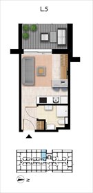 rzut mieszkanie na sprzedaż 22m2 mieszkanie Grzybowo, Nadmorska 98 -106