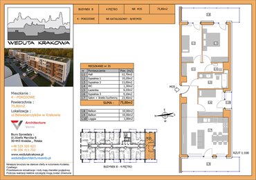 rzut mieszkanie na sprzedaż 76m2 mieszkanie Kraków, Krowodrza, Papierni Prądnickich 48