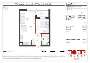 rzut mieszkanie na sprzedaż 39m2 mieszkanie Warszawa, Targówek, ul. Warszawski Świt 12