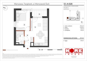 rzut mieszkanie na sprzedaż 40m2 mieszkanie Warszawa, Targówek, ul. Warszawski Świt