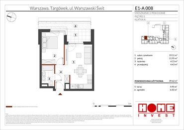 rzut mieszkanie na sprzedaż 40m2 mieszkanie Warszawa, Targówek, ul. Warszawski Świt