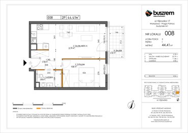 rzut mieszkanie na sprzedaż 44m2 mieszkanie Warszawa, Praga Północ, Kijowska 17