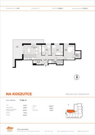 rzut mieszkanie na sprzedaż 72m2 mieszkanie Katowice, Wełnowiec, Słoneczna 1
