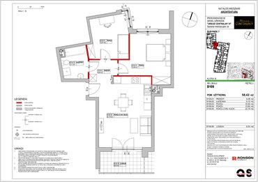 rzut mieszkanie na sprzedaż 58m2 mieszkanie Warszawa, Ursus, ul. Gierdziejewskiego 23