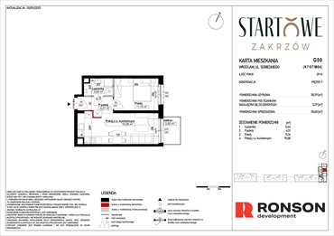 rzut mieszkanie na sprzedaż 39m2 mieszkanie Wrocław, Psie Pole, Zatorska, róg Sobieskiego