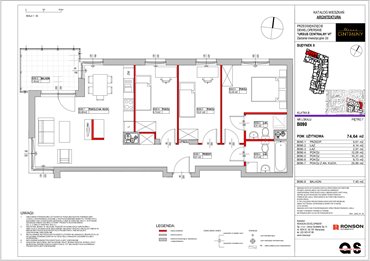 rzut mieszkanie na sprzedaż 75m2 mieszkanie Warszawa, Ursus, ul. Gierdziejewskiego 23