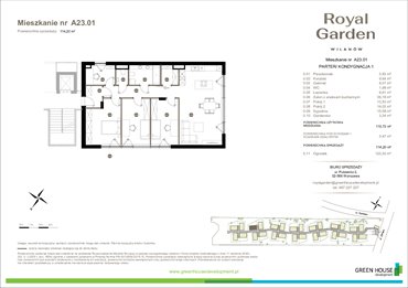 rzut mieszkanie na sprzedaż 111m2 mieszkanie Warszawa, Zdrowa 2