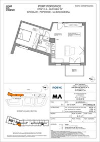 rzut mieszkanie na sprzedaż 49m2 mieszkanie Wrocław, Fabryczna, Białowieska 91a