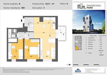 rzut mieszkanie na sprzedaż 63m2 mieszkanie Rzeszów, Przybyszówka, Dworzysko