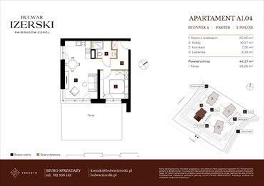 rzut mieszkanie na sprzedaż 44m2 mieszkanie Świeradów Zdrój, Senatoryjna/Szkolna
