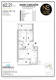 rzut mieszkanie na sprzedaż 62m2 mieszkanie Lublin, CZECHÓW, Kameralna 3