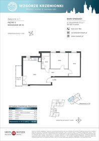 rzut mieszkanie na sprzedaż 63m2 mieszkanie Kraków, Podgórze, Jerozolimska 4