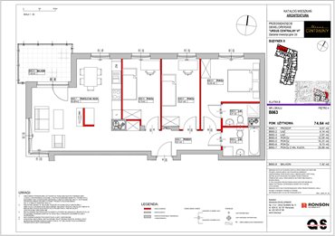 rzut mieszkanie na sprzedaż 75m2 mieszkanie Warszawa, Ursus, ul. Gierdziejewskiego 23