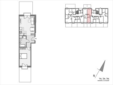 rzut mieszkanie na sprzedaż 45m2 mieszkanie Kraków, ul.Glogera 9,11