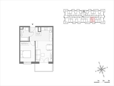 rzut mieszkanie na sprzedaż 38m2 mieszkanie Kraków, Mistrzejowice, os.Piastów 75