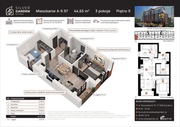 rzut mieszkanie na sprzedaż 45m2 mieszkanie Szczecin, Centrum, al. Wyzwolenia 70 / ul. Staszica 21