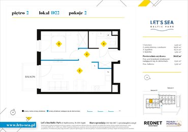 rzut mieszkanie na sprzedaż 39m2 mieszkanie Gąski, Nadbrzeżna 52