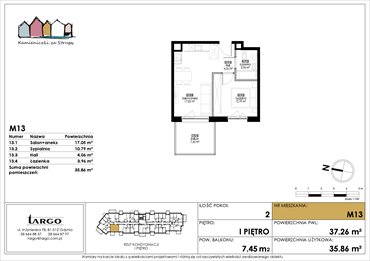 rzut mieszkanie na sprzedaż 36m2 mieszkanie Rumia, Kosynierów 9
