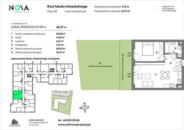 rzut mieszkanie na sprzedaż 43m2 mieszkanie Łódź, Śródmieście, ul. Telefoniczna 19