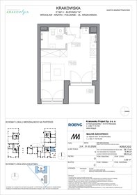 rzut mieszkanie na sprzedaż 28m2 mieszkanie Wrocław, Krzyki, Krakowska 112