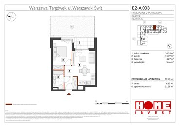 rzut mieszkanie na sprzedaż 38m2 mieszkanie Warszawa, Targówek, ul. Warszawski Świt