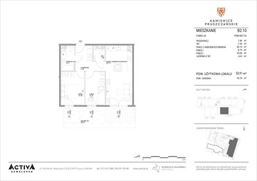 rzut mieszkanie na sprzedaż 54m2 mieszkanie Pruszcz Gdański, ul. Grunwaldzka 71B, 71C