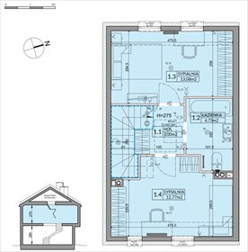 rzut dom na sprzedaż 73m2 dom Słomin, Piaseczyńska