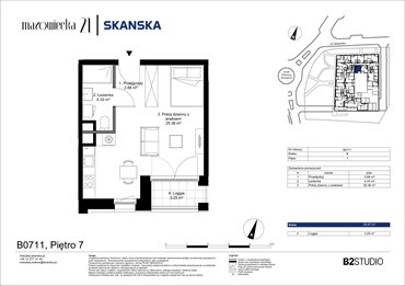 rzut mieszkanie na sprzedaż 33m2 mieszkanie Kraków, Krowodrza, ul. Mazowiecka 21