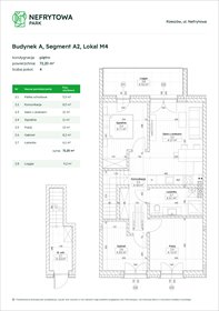 rzut mieszkanie na sprzedaż 72m2 mieszkanie Rzeszów, Załęże, Nefrytowa Park, Nefrytowa