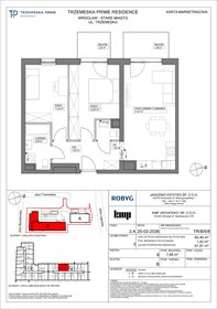 rzut mieszkanie na sprzedaż 60m2 mieszkanie Wrocław, Stare Miasto, Trzemeska