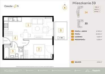 rzut mieszkanie na sprzedaż 38m2 mieszkanie Kraków, Rzemieślnicza 22-24
