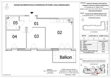 rzut mieszkanie na sprzedaż 53m2 mieszkanie Ząbki, Powstańców 19