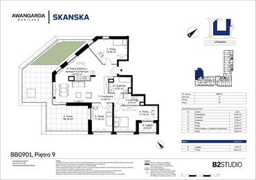 rzut mieszkanie na sprzedaż 101m2 mieszkanie Kraków, Prądnik Czerwony, Mogilska 126
