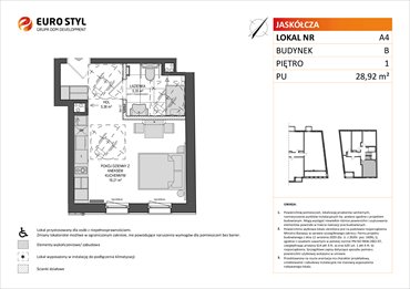 rzut lokal użytkowy na sprzedaż 29m2 lokal użytkowy Gdańsk, ul.Jaskółcza