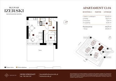 rzut mieszkanie na sprzedaż 44m2 mieszkanie Świeradów Zdrój, Senatoryjna/Szkolna