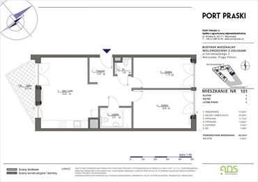 rzut mieszkanie na sprzedaż 67m2 mieszkanie Warszawa, Praga - Północ, Sierakowskiego 1-3
