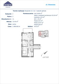 rzut mieszkanie na sprzedaż 72m2 mieszkanie Kraków, Bronowice Wielkie, Stawowa