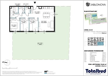 rzut mieszkanie na sprzedaż 77m2 mieszkanie Piaseczno, Jabłoniowa