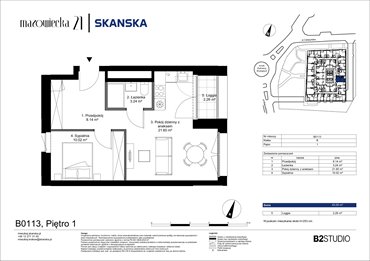 rzut mieszkanie na sprzedaż 43m2 mieszkanie Kraków, Krowodrza, ul. Mazowiecka 21