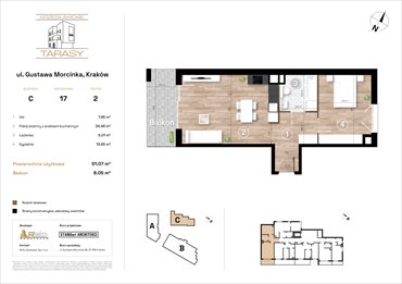 rzut mieszkanie na sprzedaż 51m2 mieszkanie Kraków, Wzgórza Krzesławickie, Gustawa Morcinka