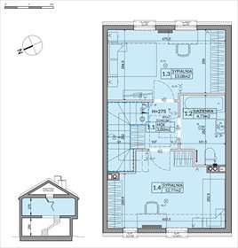 rzut dom na sprzedaż 73m2 dom Słomin, Piaseczyńska