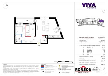 rzut mieszkanie na sprzedaż 63m2 mieszkanie Wrocław, Krzyki, ul. Kajdasza